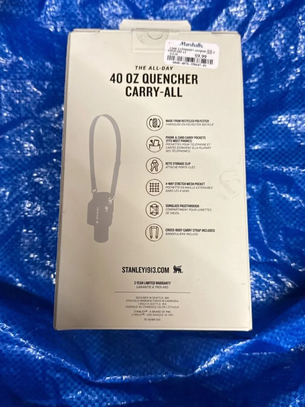 Stanley 40 oz Quencher Cross Body Carry All with Carry Strap Blue New in Box - Picture 2 of 7
